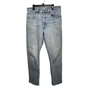 Levis 501 Original Fit Button Fly Jeans Womens 30X30 Light Wash Distressed